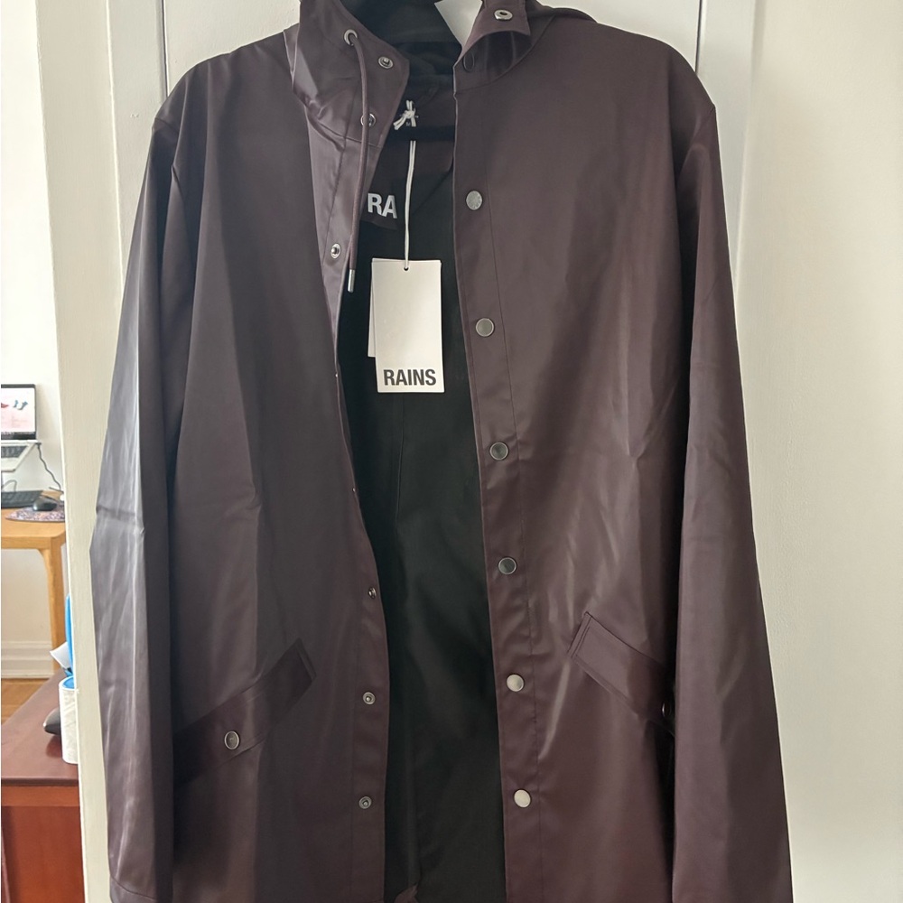 NWT Rains Raincoat in Deep Brown - Women’s Medium